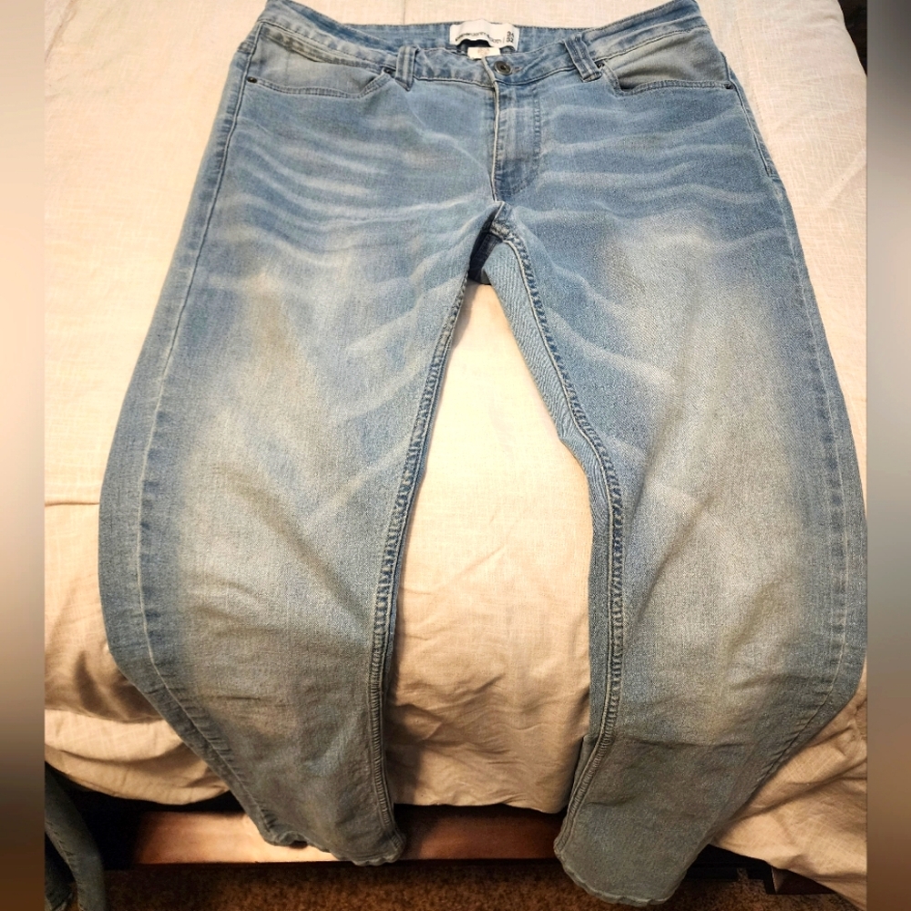 PD&C Paper Denim & Cloth Light Wash straight leg 5 pocket Jeans Mens 34 x 32